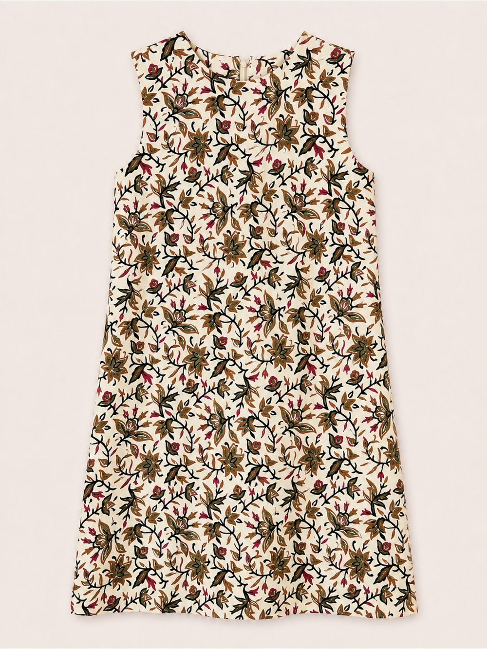 Tory Burch Cream Floral Sleeveless Dress
